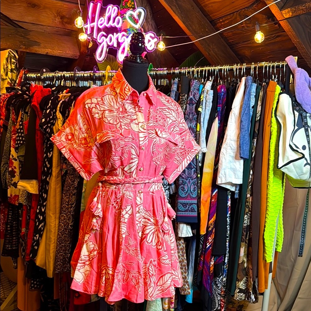 Hemant & Nandita Pink Floral Dress